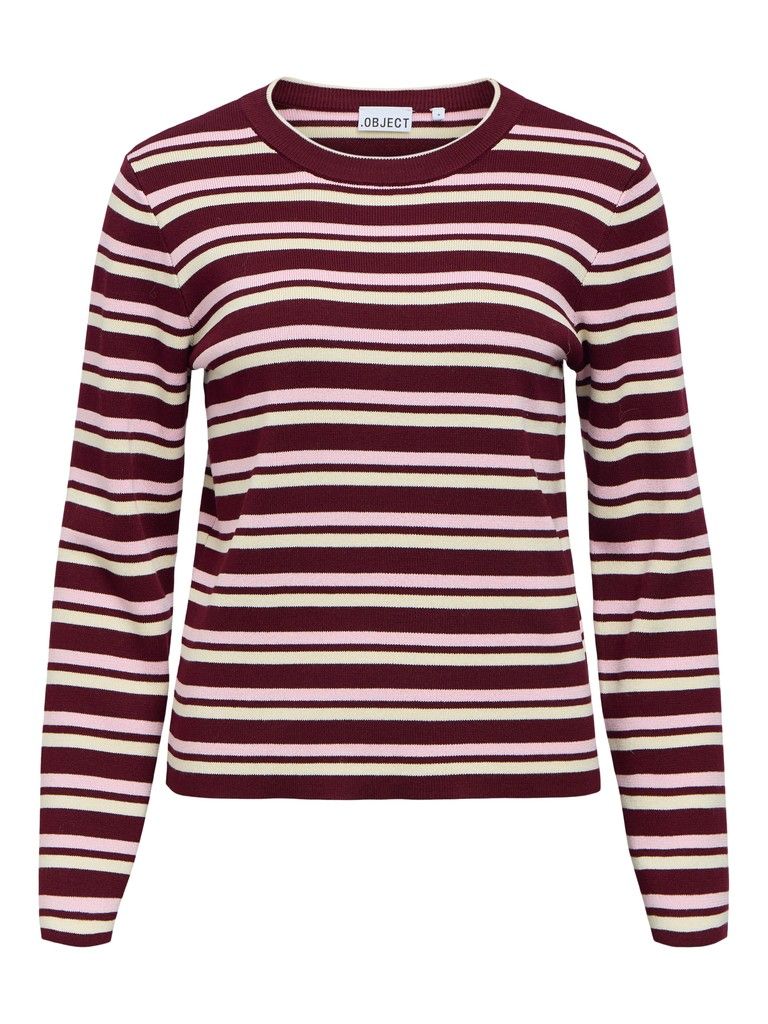 OBJESTER L/S RE KNIT PULLOVER NOOS Windsor Wine/Roseate