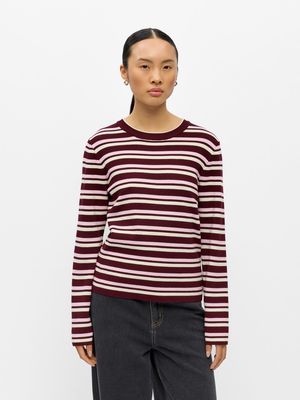 OBJESTER L/S RE KNIT PULLOVER NOOS Windsor Wine/Roseate