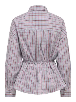 ONLZIVA LS CHECK SHIRT WVN EX Blue Fog/white/red