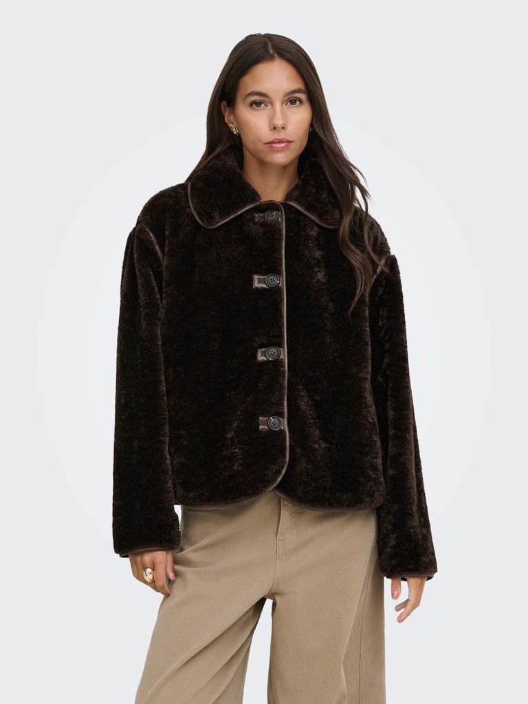 JDYASTA FAUX FUR JACKET OTW YFM Chocolate Torte