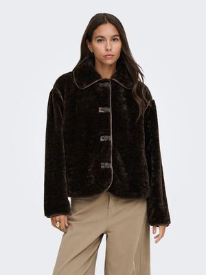 JDYASTA FAUX FUR JACKET OTW YFM Chocolate Torte