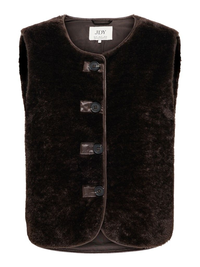 JDYASTA FAUX FUR WAISTCOAT OTW YFM Chocolate Torte