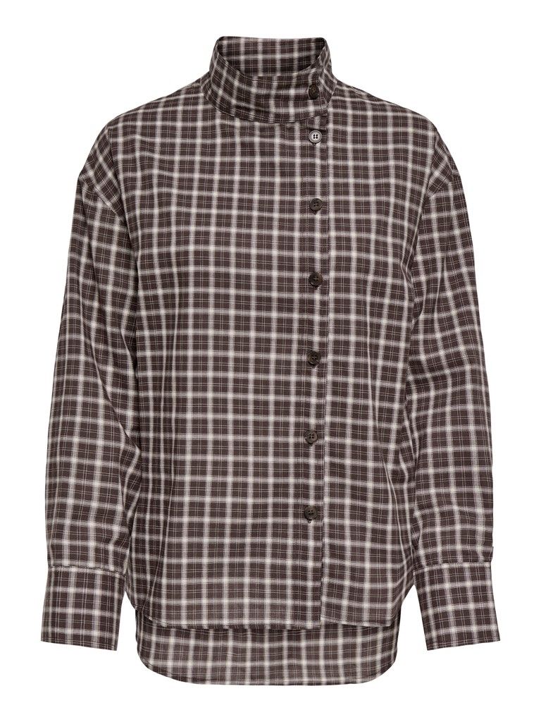 ONLFREYA CHECK HIGH NECK SHIRT WVN EX Malt Ball