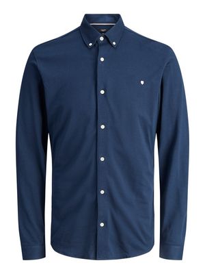 JPRBLUBLAKE PIQUE DETAIL L/S SHIRT Naval Academy