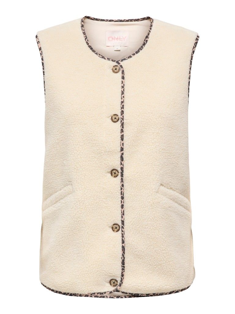 ONLBABY TEDDY VEST PNT Birch/LEO BINDING