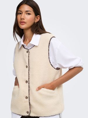 ONLBABY TEDDY VEST PNT Birch/LEO BINDING