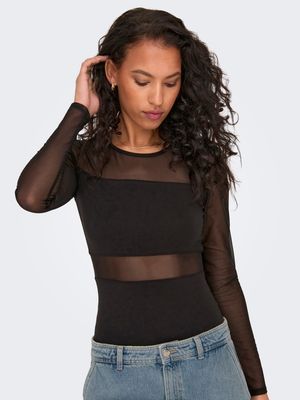 ONLESTHER L/S MESH BODYSTOCKING JRS NOOS Black