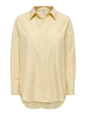 ONLOREGON ALVA LS REG SHIRT NOOS WVN Sunlight/BLACK