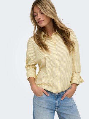 ONLOREGON ALVA LS REG SHIRT NOOS WVN Sunlight/BLACK
