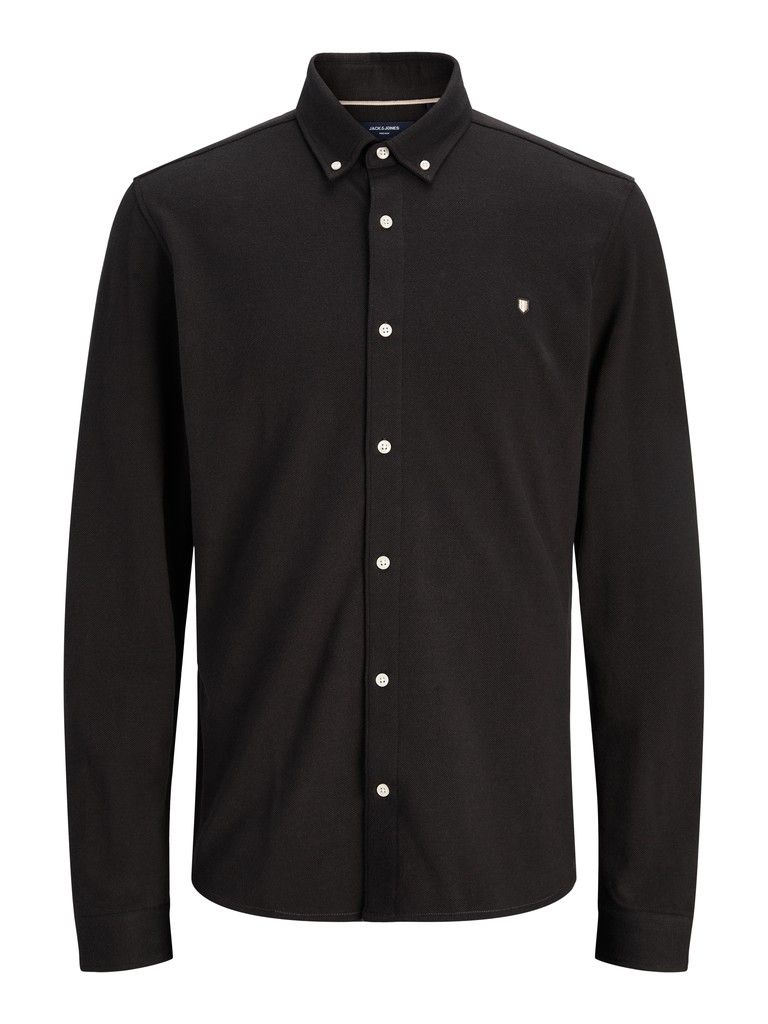 JPRBLUBLAKE PIQUE DETAIL L/S SHIRT Chocolate Torte
