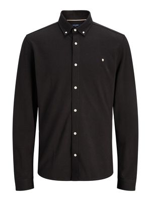 JPRBLUBLAKE PIQUE DETAIL L/S SHIRT Chocolate Torte