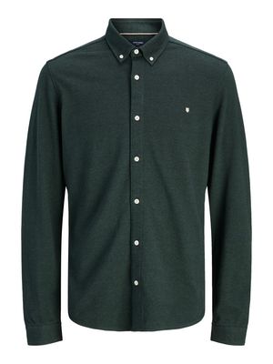 JPRBLUBLAKE PIQUE DETAIL L/S SHIRT Pineneedle