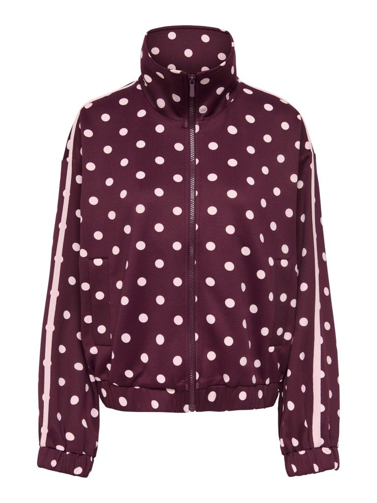 ONLDOTIER ZIP JACKET PNT Fig-PARFAIT PINK DOTS N PANELS