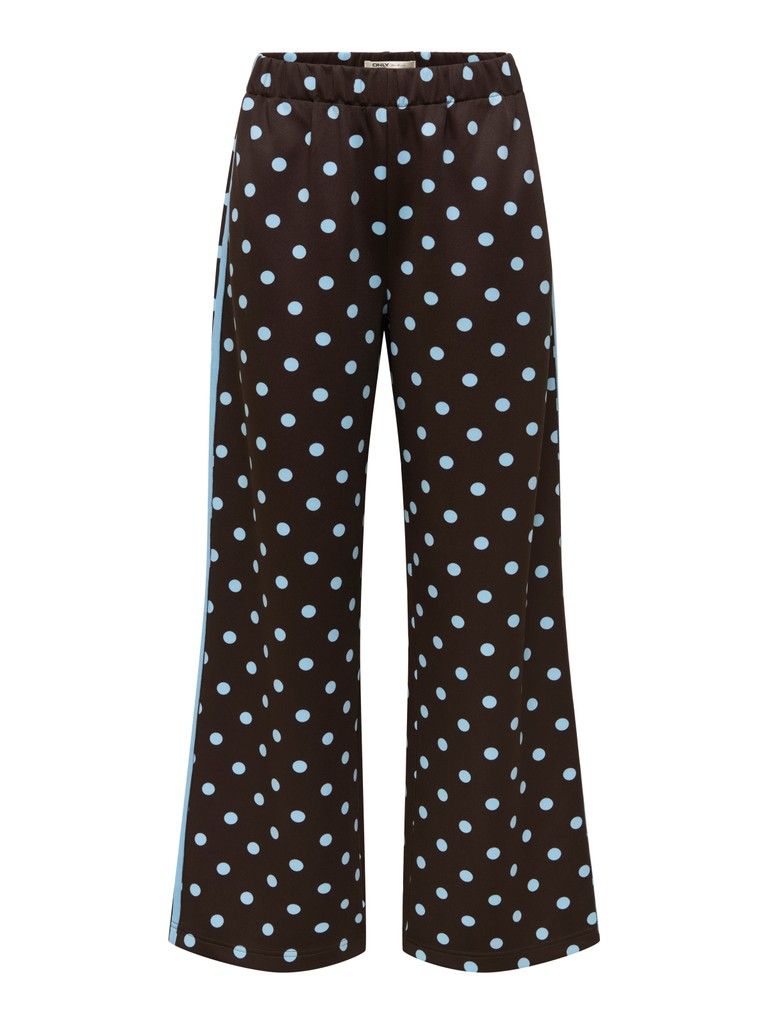 ONLDOTIER PANEL WIDE PANT Coffee Bean-CASHMERE BLUE DOTS