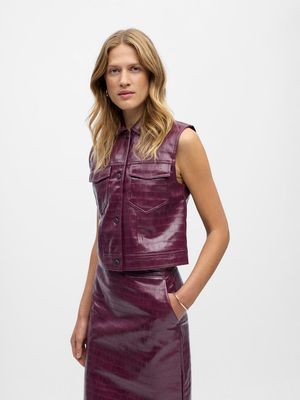 OBJSALVA S/L PU VEST E AW FAIR  Mauve Wine