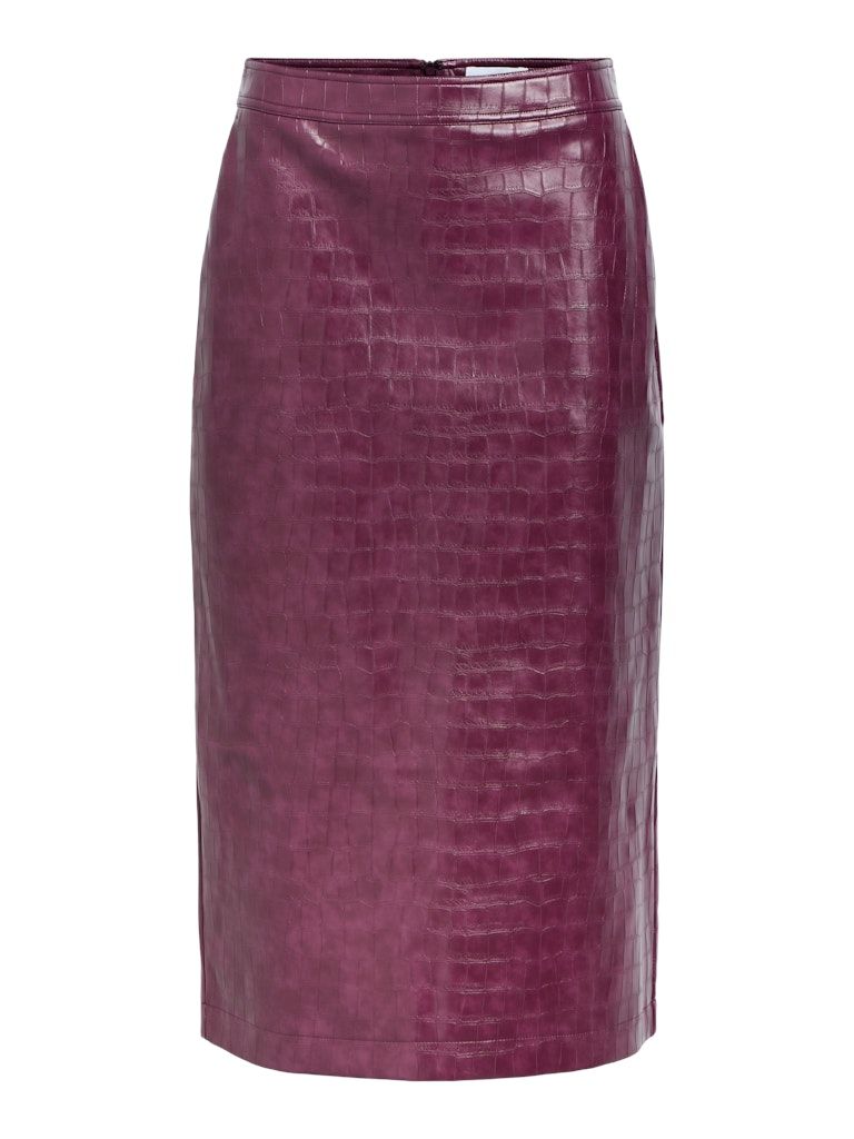 OBJSALVA HW PENCIL PU SKIRT E AW FAIR  Mauve Wine