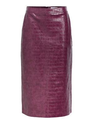 OBJSALVA HW PENCIL PU SKIRT E AW FAIR  Mauve Wine
