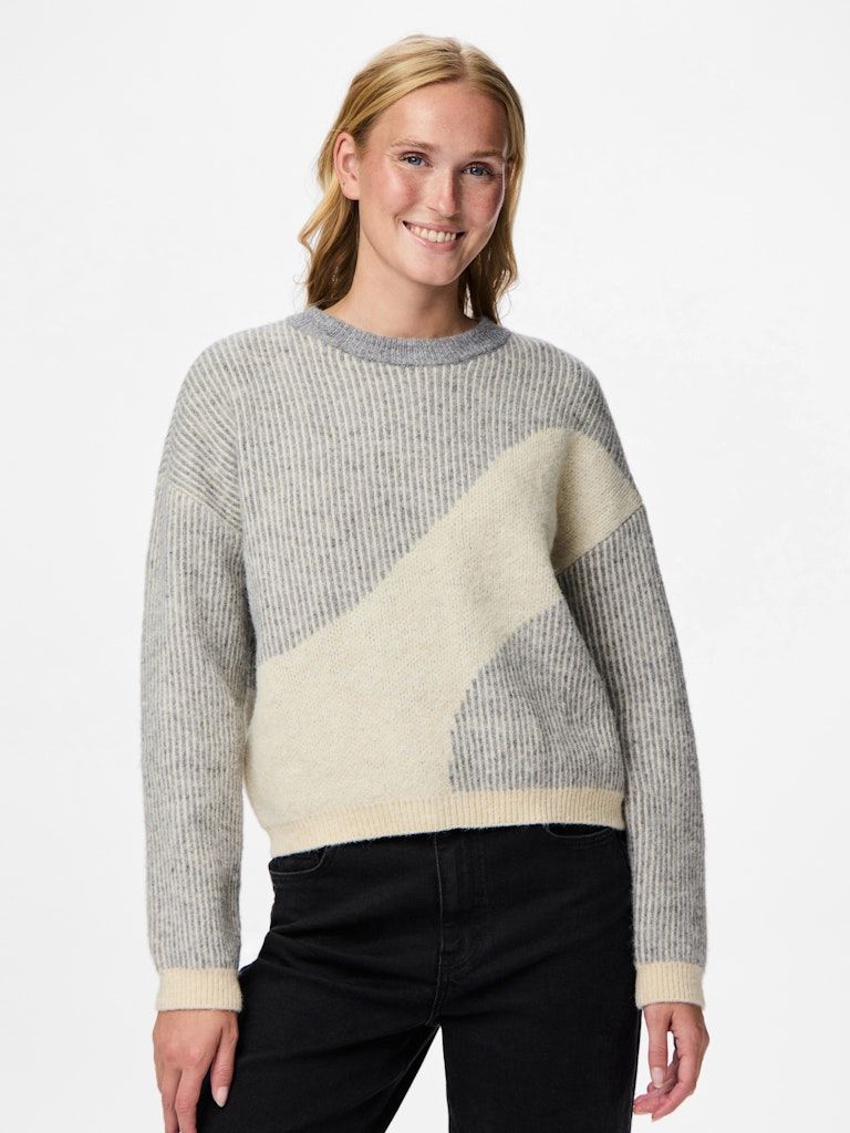 PCLINNA O-NECK LOOSE KNIT PWP BC December Sky/Birch