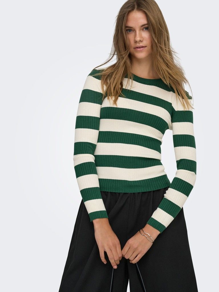 JDYPLUM L/S O-NECK PULLOVER KNT NOOS  Trekking Green/W EGG