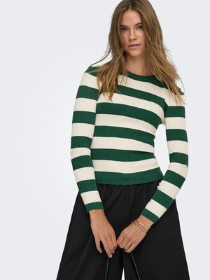 JDYPLUM L/S O-NECK PULLOVER KNT NOOS  Trekking Green/W EGG