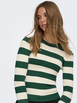 JDYPLUM L/S O-NECK PULLOVER KNT NOOS  Trekking Green/W EGG