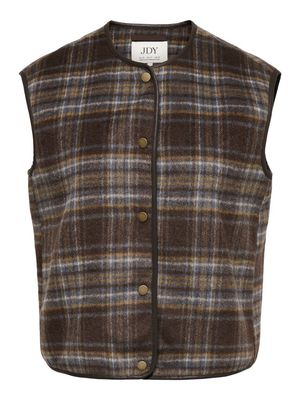 JDYANNABEL CHECK WAISTCOAT OTW HAB Chocolate Torte-CHECK
