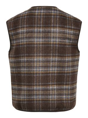 JDYANNABEL CHECK WAISTCOAT OTW HAB Chocolate Torte-CHECK