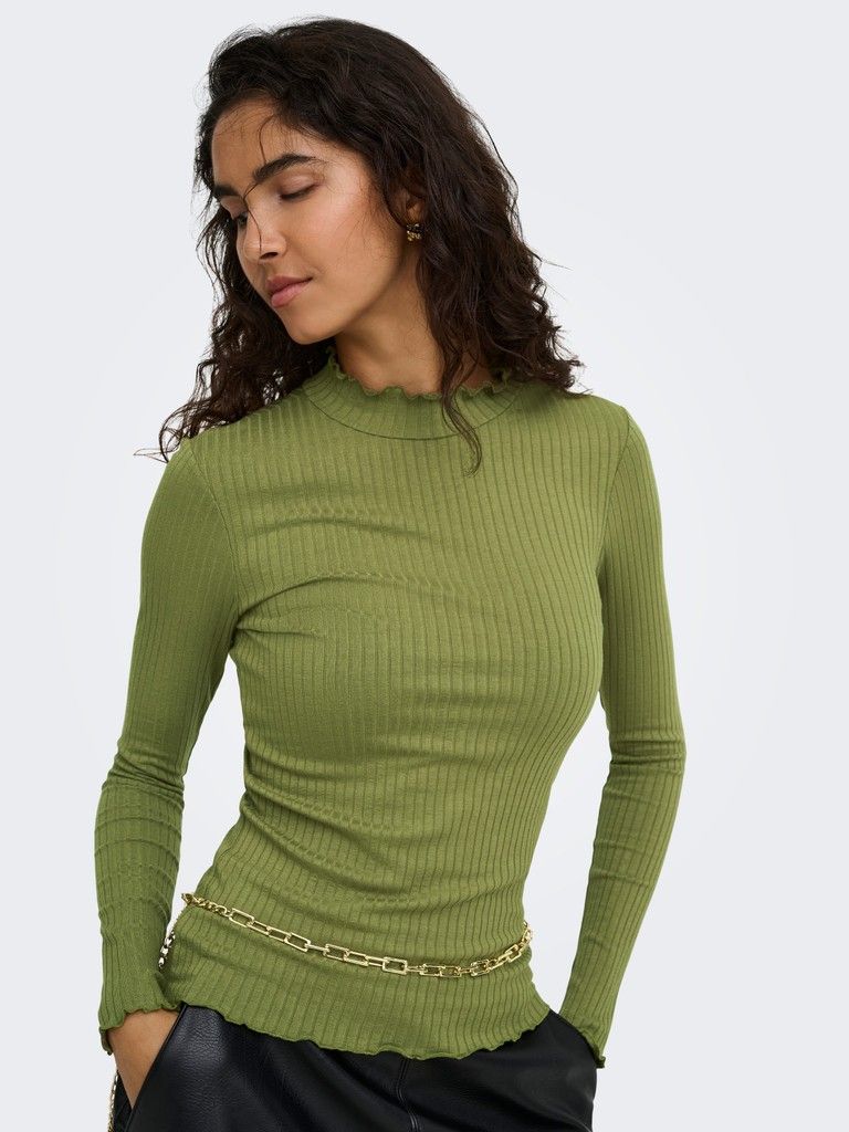 JDYFRANSISKA L/S HI-NCK TOP JR NOOS Olive Branch