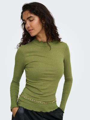JDYFRANSISKA L/S HI-NCK TOP JR NOOS Olive Branch