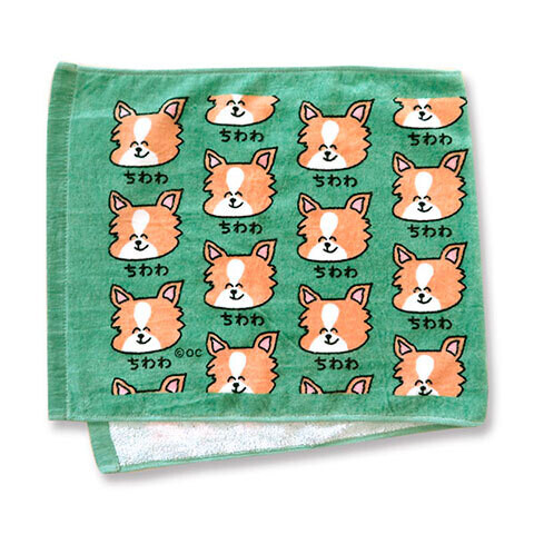 Dog Print Cotton Towel Face Towel, Style: 芝娃娃 (ちわわ)