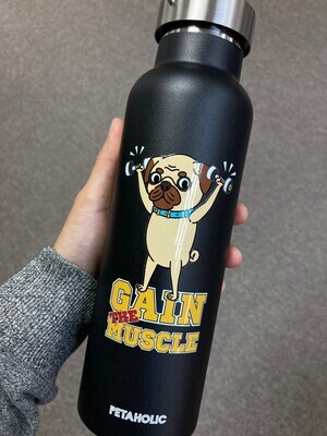 IRON GYM / GAIN THE MUSCLE 八哥雙層不鏽鋼運動水瓶 (600ml)