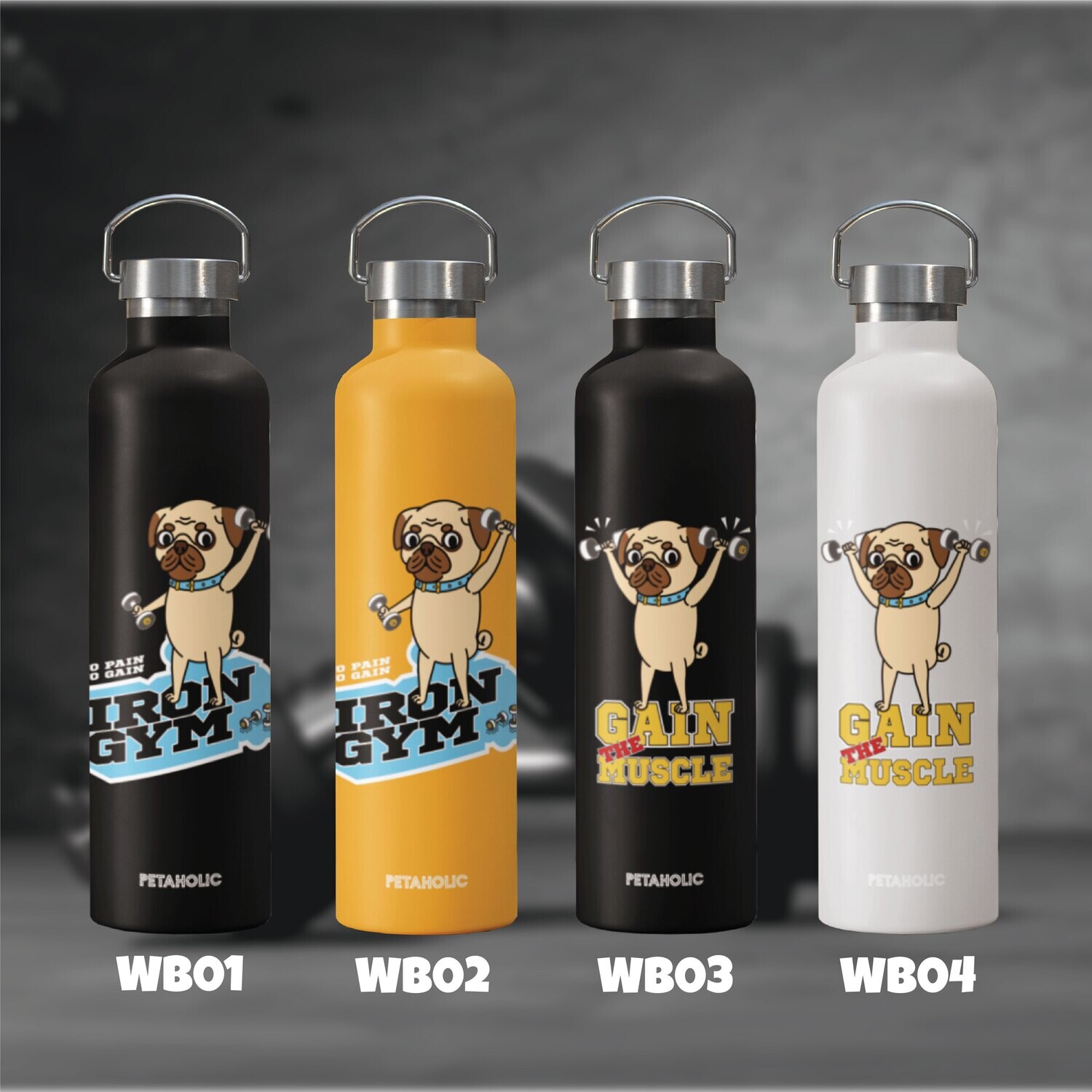 IRON GYM / GAIN THE MUSCLE 600ml Stainless Steel Water Bottle