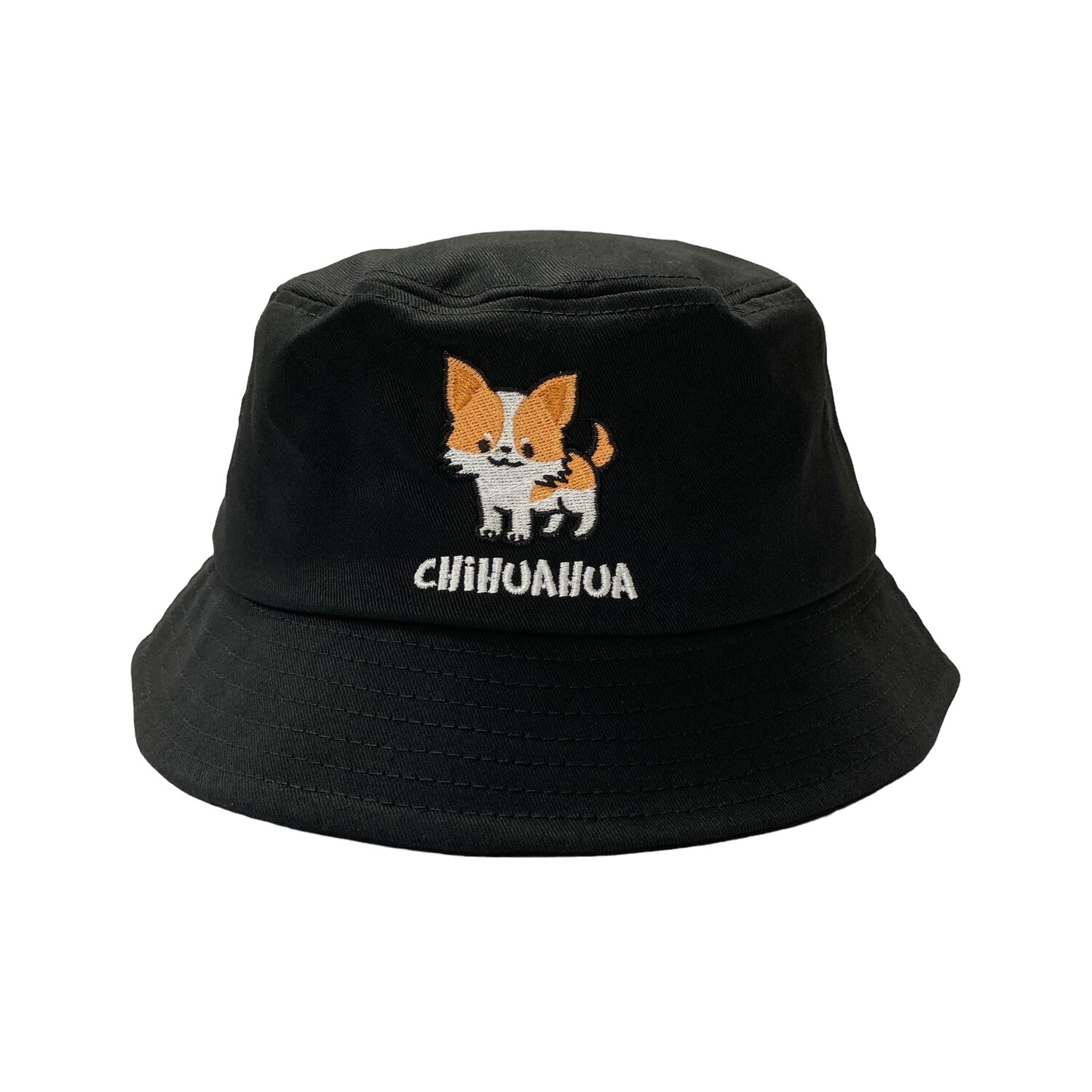 Chihuahua Embroidery Bucket Hat, Color: Black