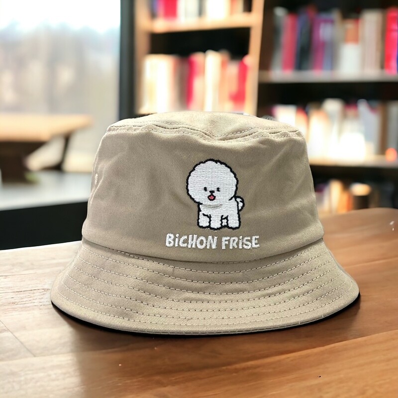 Bichon Frise Embroidery Bucket Hat