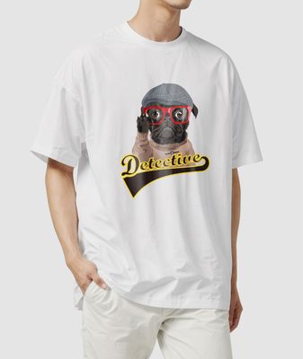 Detective&quot; Black Pug Unisex T-shirt