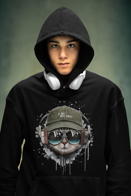 &quot;If You Only Knew&quot; Printed Cat Hoodie