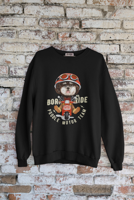 &quot;Poodle Motor Team&quot; Crew Neck Sweater