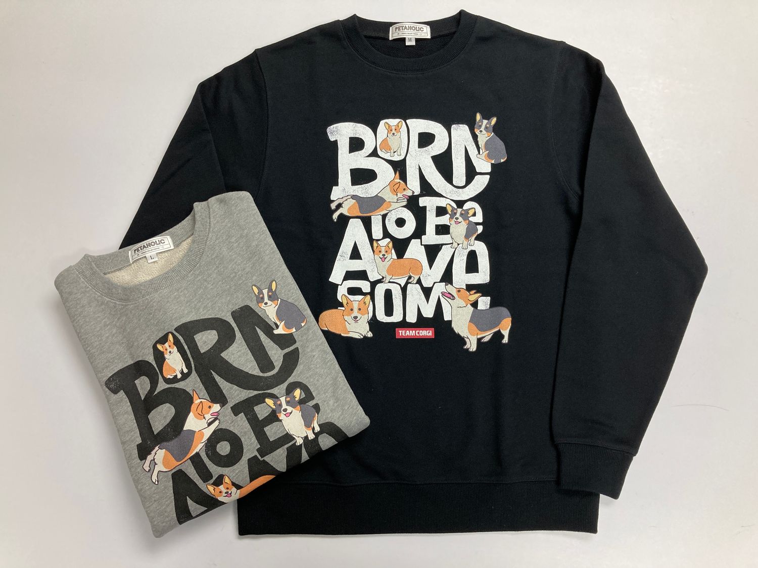 &quot;Born To Be Awesome&quot; Corgi Crew Neck Sweater