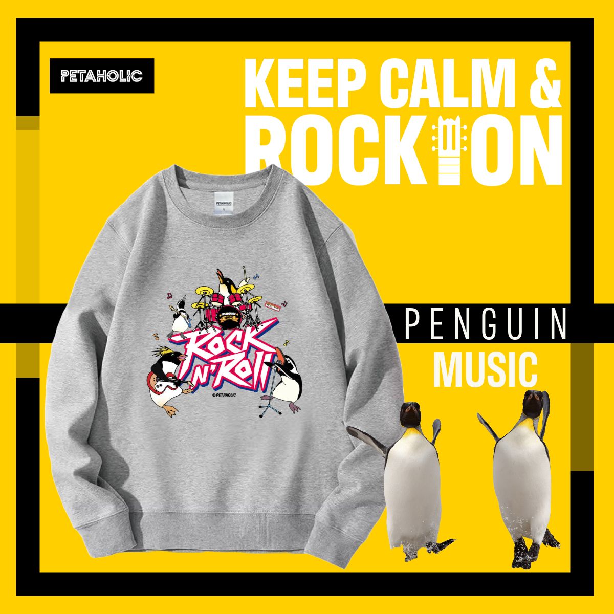 Penguin &quot;Rock N&#39;Roll&quot; Crew Neck Sweatshirt