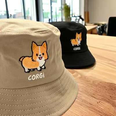 Corgi Embroidery Bucket Hat
