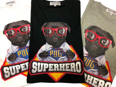 Superhero Black Pug Unisex T-shirt