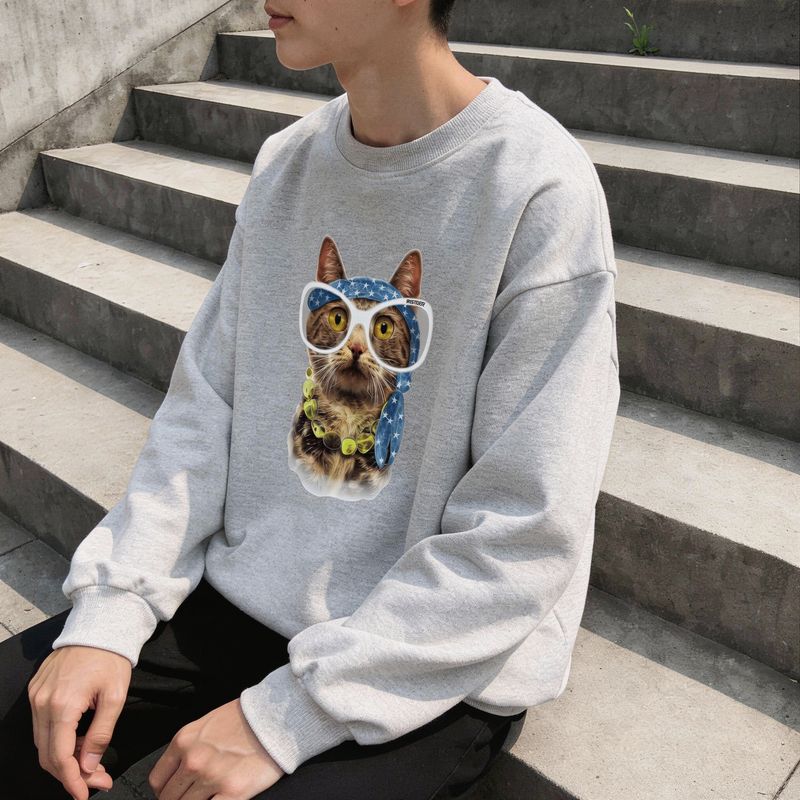 Hippe Cat Crew Neck Sweater