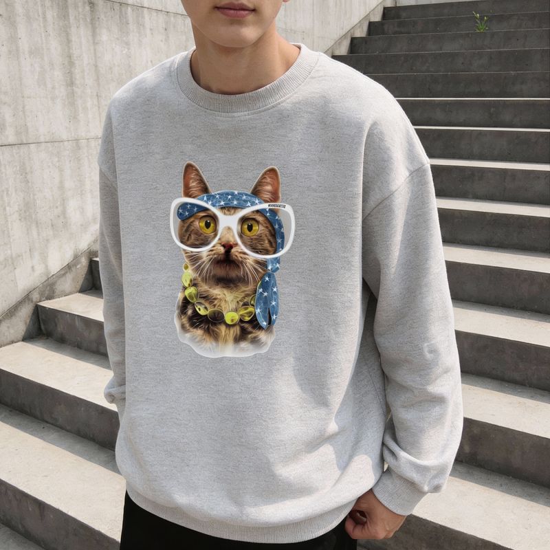 Hippe Cat Crew Neck Sweater
