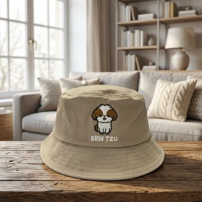 Shih Tzu Embroidery Bucket Hat