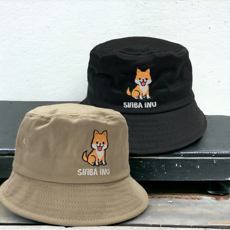 Shiba Inu Embroidery Bucket Hat