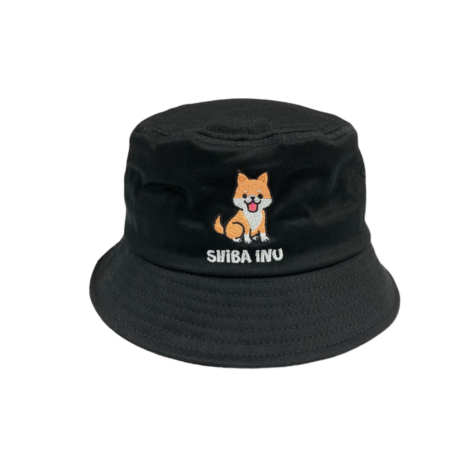 Shiba Inu Embroidery Bucket Hat, Color: Black