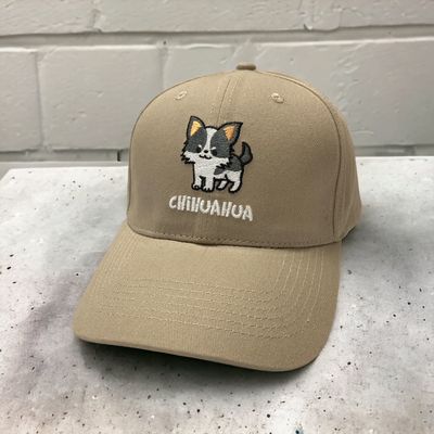 Black/White Chihuahua Embroidery Baseball Cap