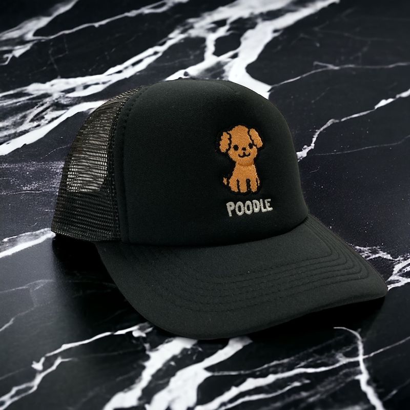 Poodle Embroidery Trucker Cap
