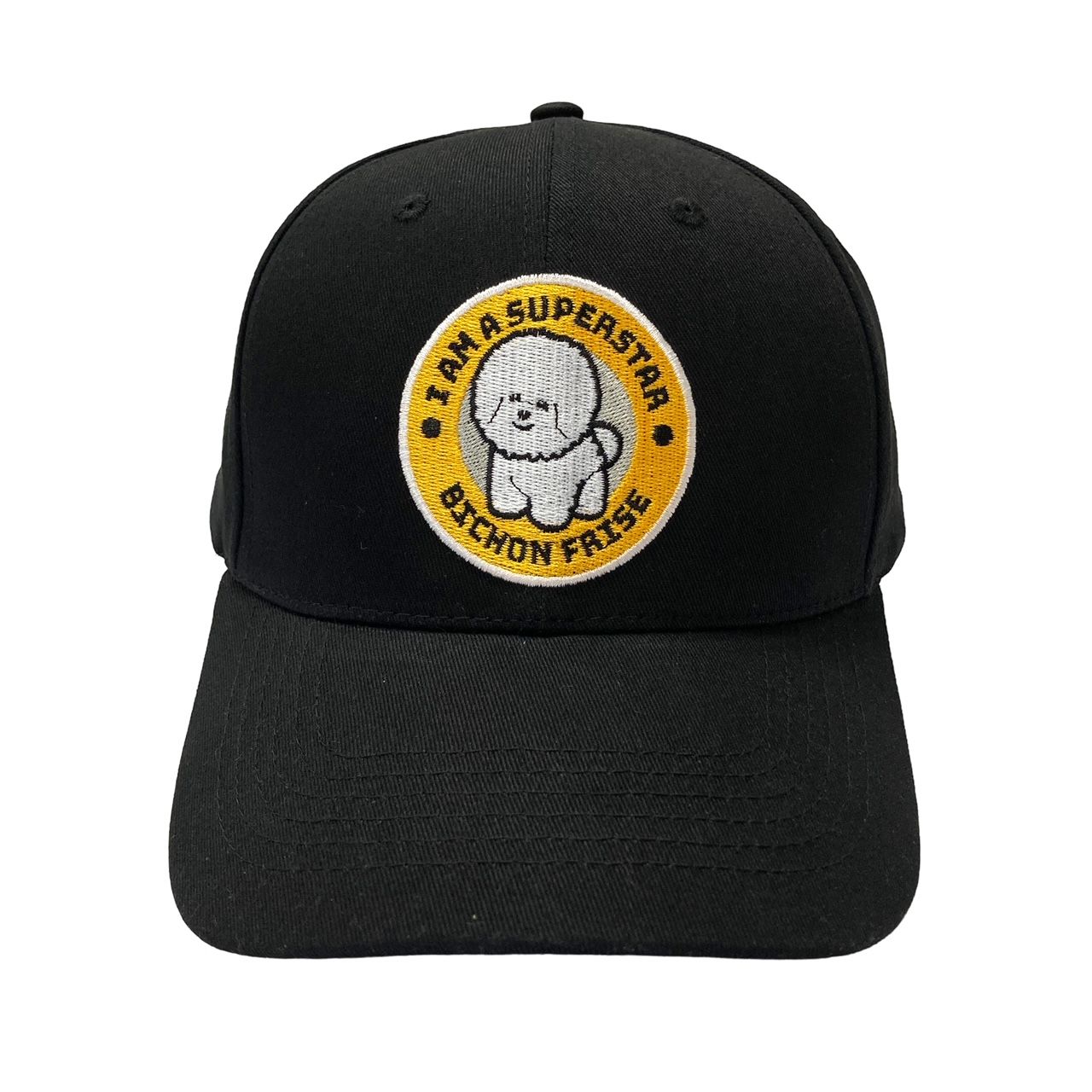 Bichon Frise I Am A Superstar Embroidery Baseball Cap, Color: Black, Size: Free (56-60cm)