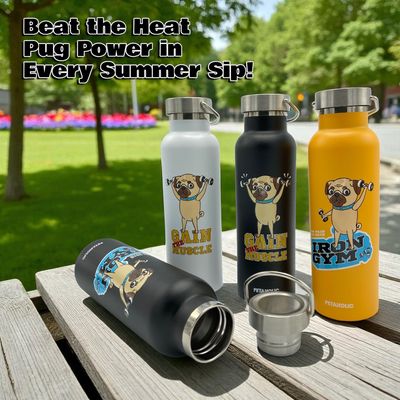 IRON GYM / GAIN THE MUSCLE 600ml Stainless Steel Water Bottle